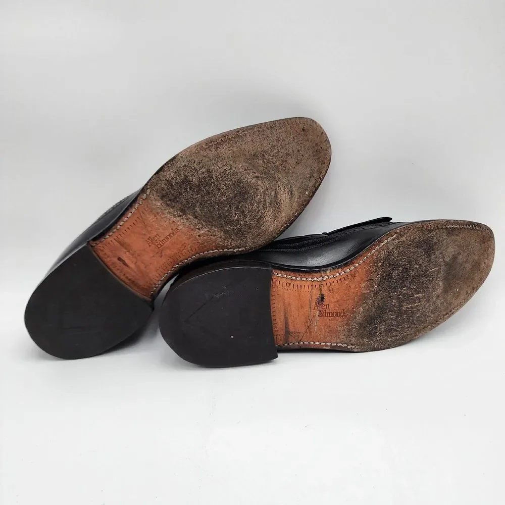 Allen Edmonds 'Arlington' Black Longwing Kiltie Tassel Loafers Size 10A Men Shoe